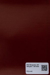 Smart Ikhaya Burgundy PVC swatch available in 550gsm, waterproof medium-duty fabric for truck covers, tents and more