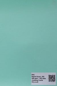 Smart Ikhaya Pastel Green PVC swatch available in 550gsm, waterproof.