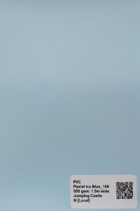 Smart Ikhaya Pastel Ice Blue PVC swatch available in 550gsm, waterproof.